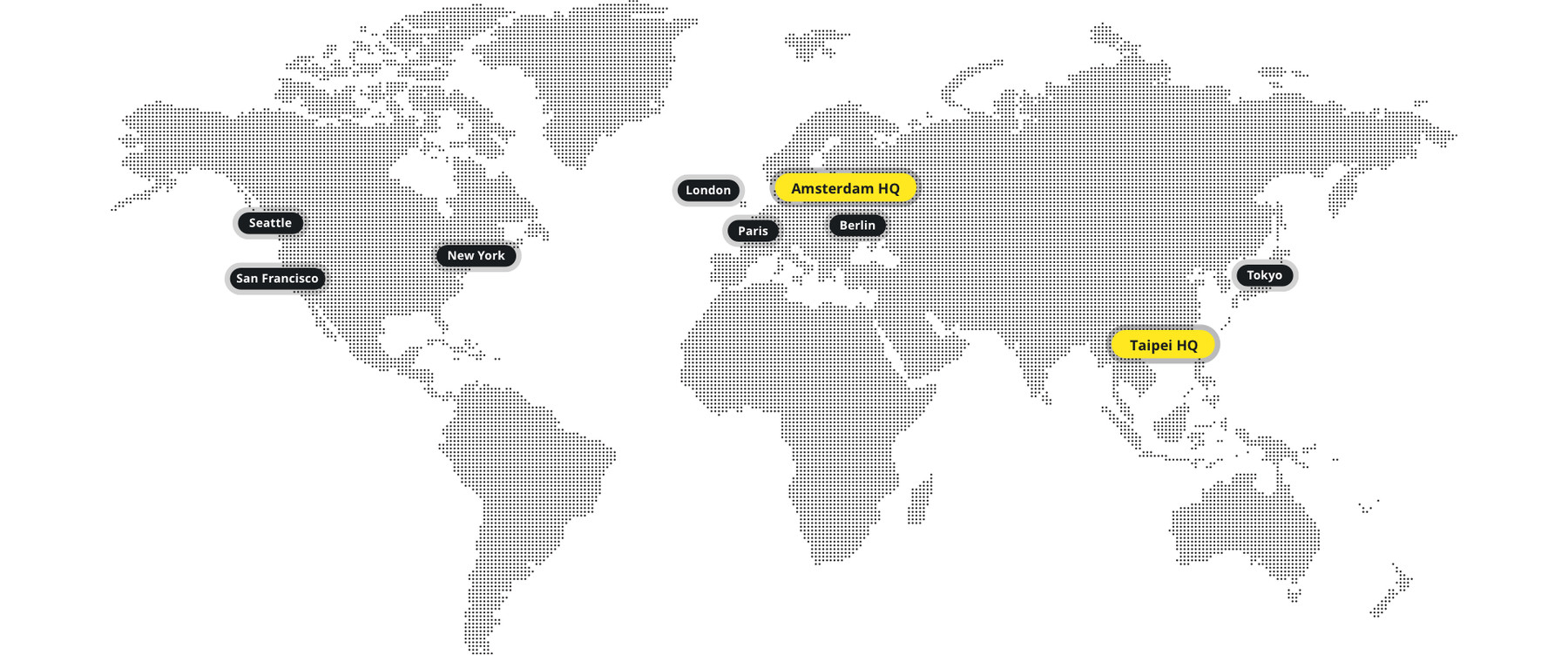 World map with locations of VanMoof